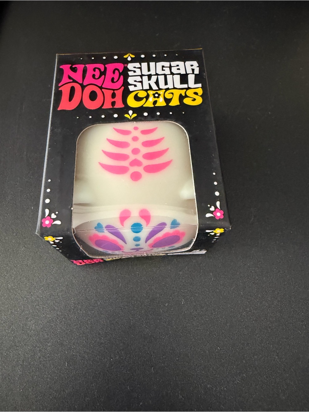NeeDoh Authentic new Sugar Skull Cats Pink Squishy Toy